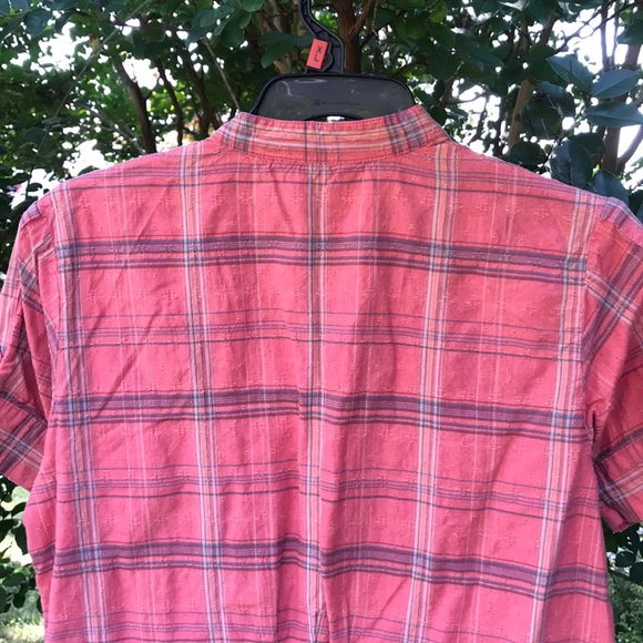 Woolrich Pleated Orange Plaid Button Up Blouse S - Picture 6 of 9